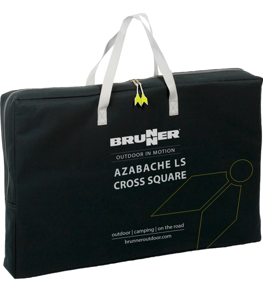 Armadio da campeggio pieghevole brunner "azabache ls cross square" in alluminio e poliestere nero 3 ripiani 58x49x90 cm