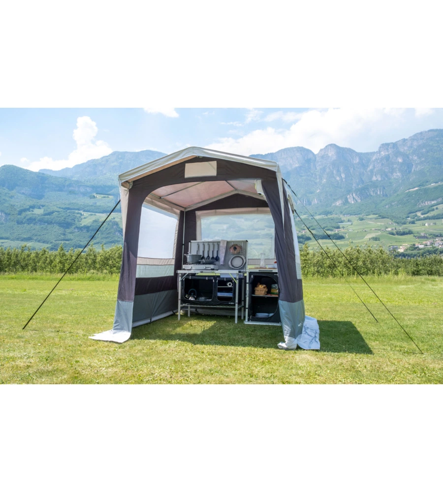 Tenda cucina da campeggio brunner "gusto i ng" grigio 150x150x195/215 cm