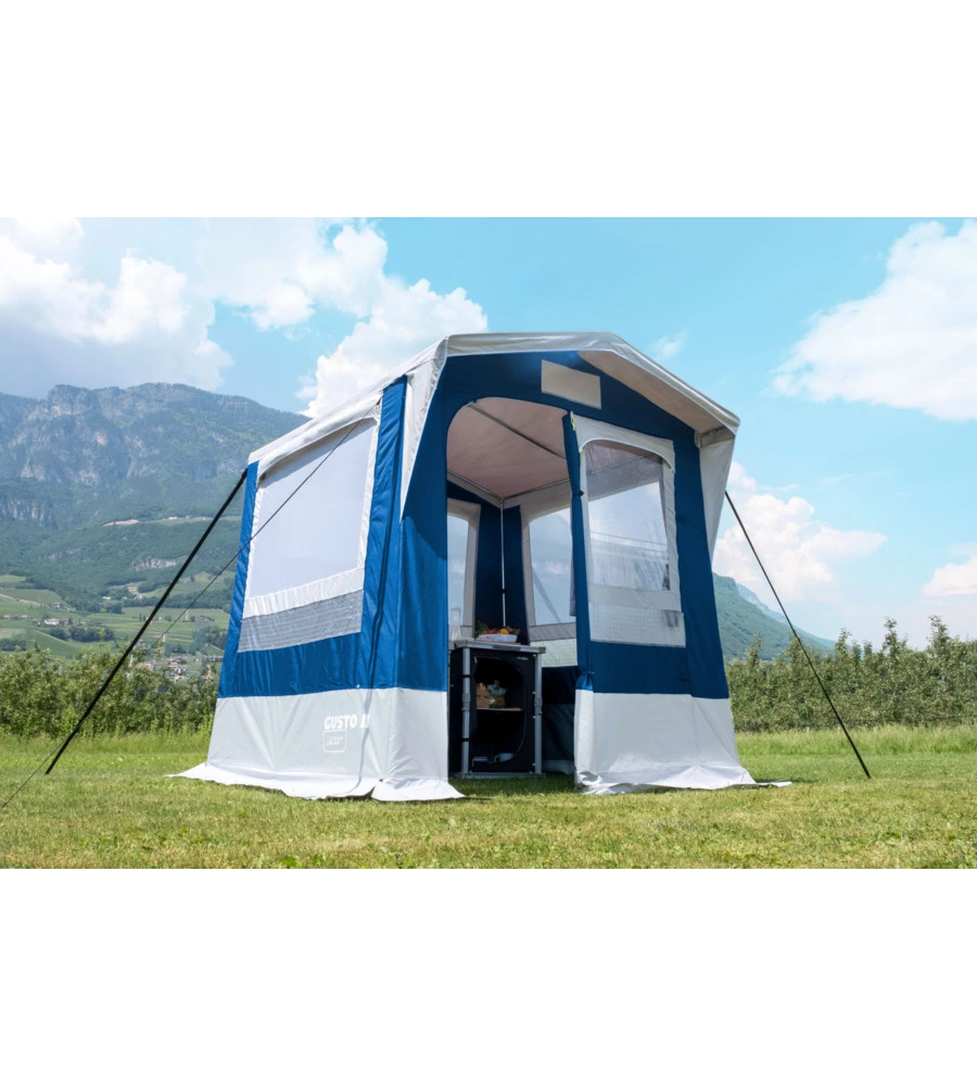 Tenda cucina da campeggio brunner "gusto i ng" blu 150x150x195/215 cm