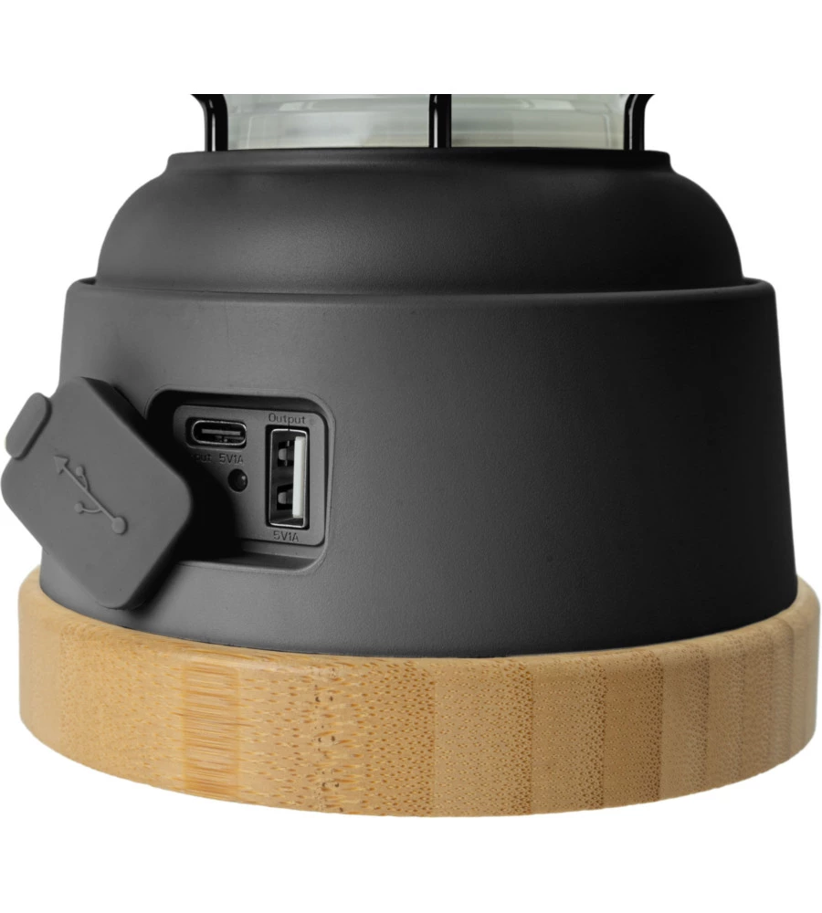 Lanterna led ricaricabile da campeggio brunner "lyss" nero 450 lumen