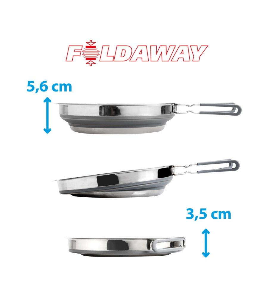 Padella da campeggio collassabile brunner "volcano fold-away" Ø24 cm in plastica e acciaio inox