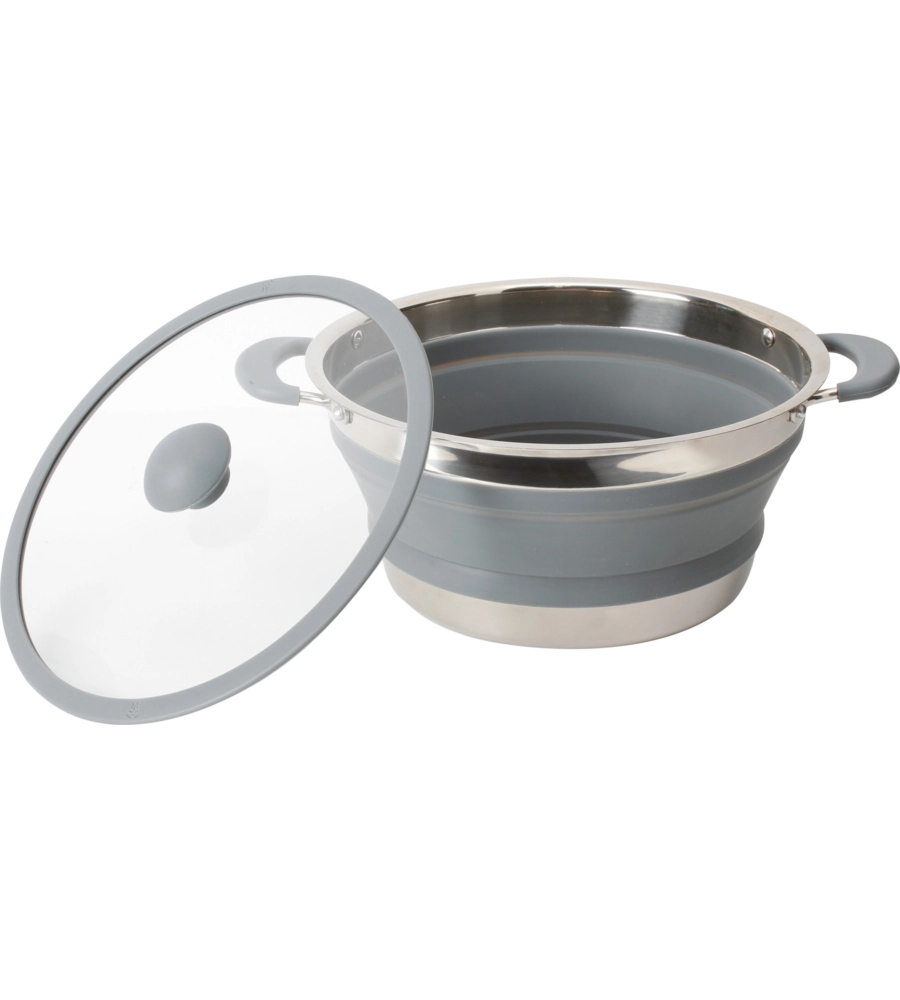 Pentola da campeggio collassabile brunner "volcano fold-away Ø 24" in plastica e acciaio inox