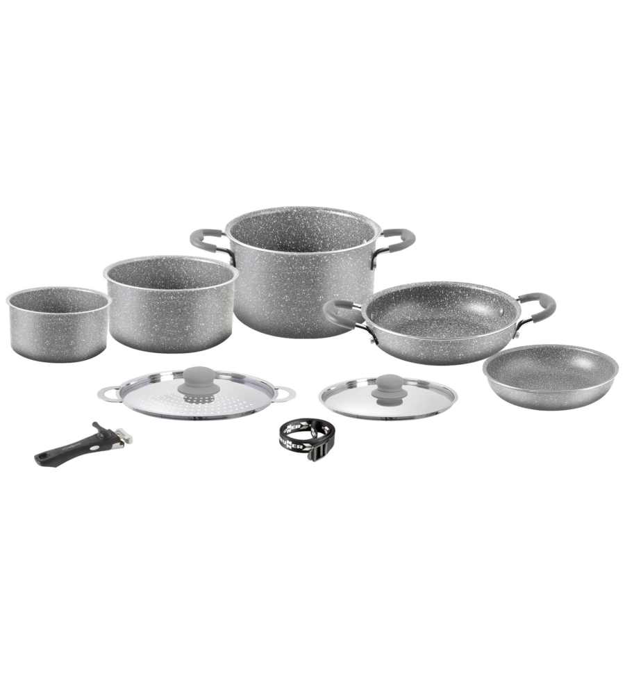 Set pentole da campeggio "gourmet rock ng 8+1 Ø 20cm" in alluminio antiaderente