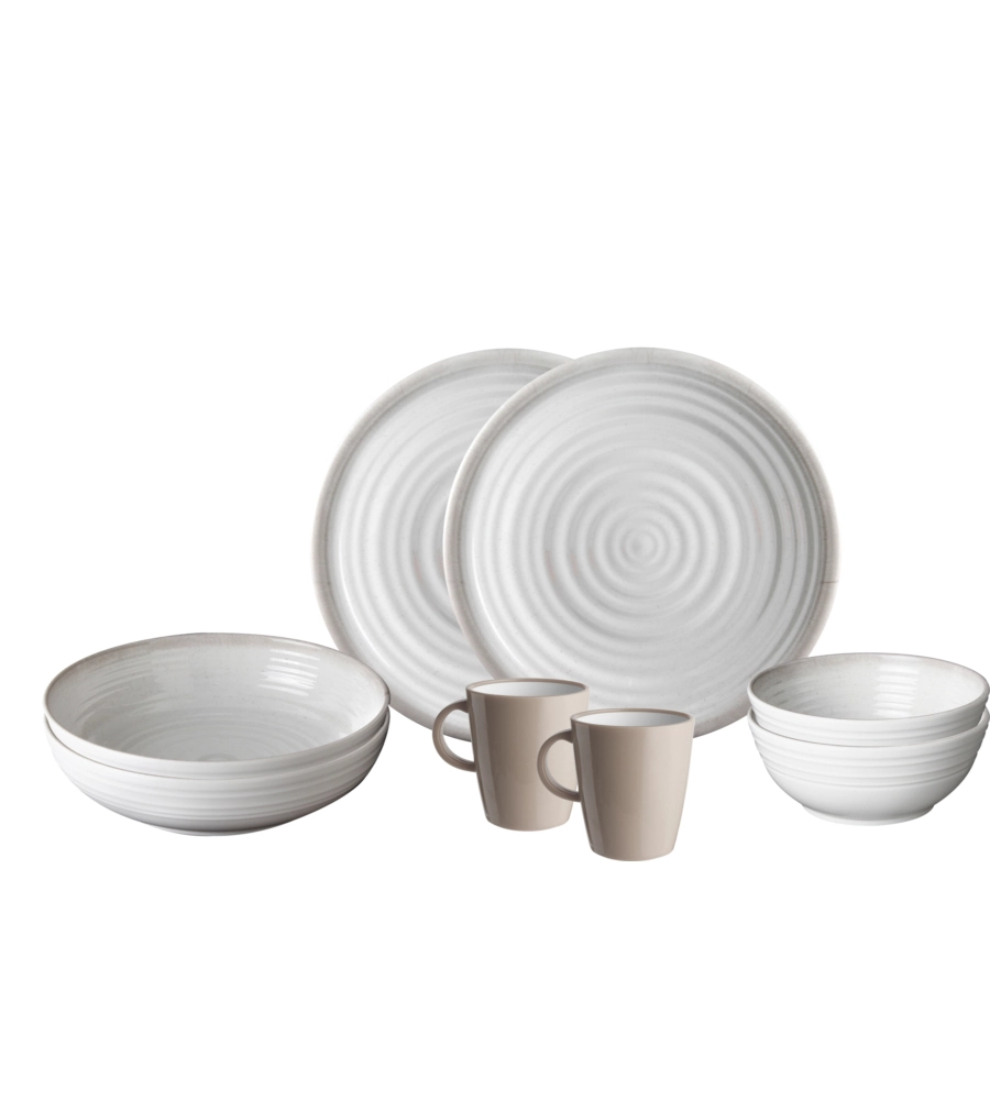 Set 8 stoviglie da campeggio brunner "savana" in stone touch antiscivolo