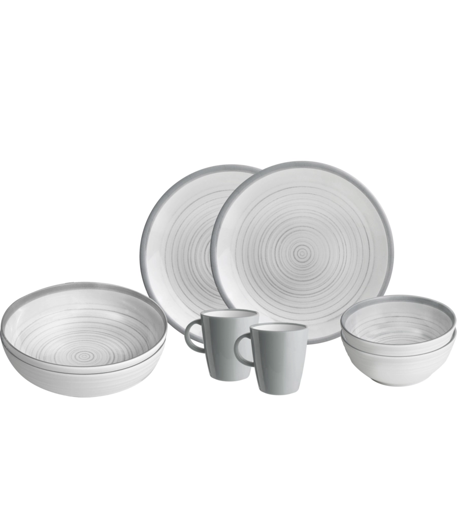 Set 8 stoviglie da campeggio brunner "bellagio" in stone touch antiscivolo