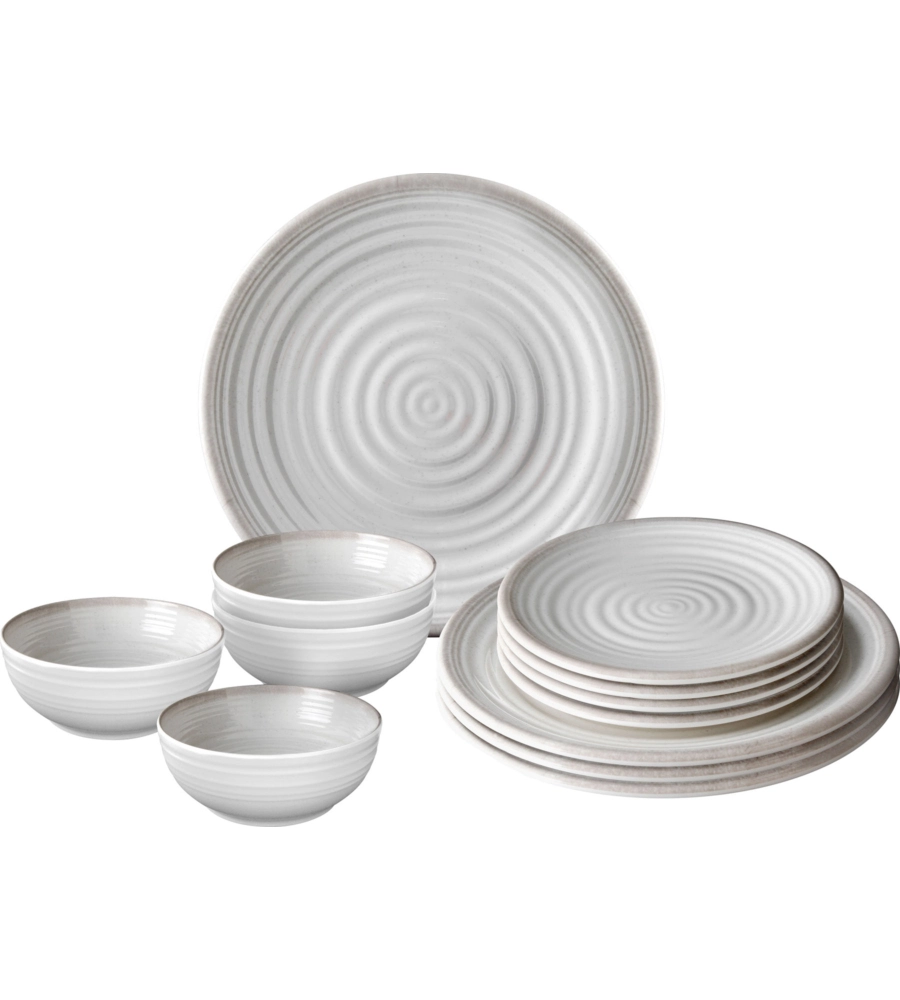 Set 12 stoviglie da campeggio brunner "savana" in stone touch antiscivolo