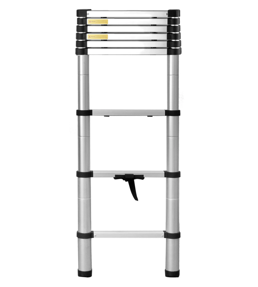 Scala telescopica "laddy alcove" in alluminio con 2 ganci di fissaggio, 210x36x6 cm