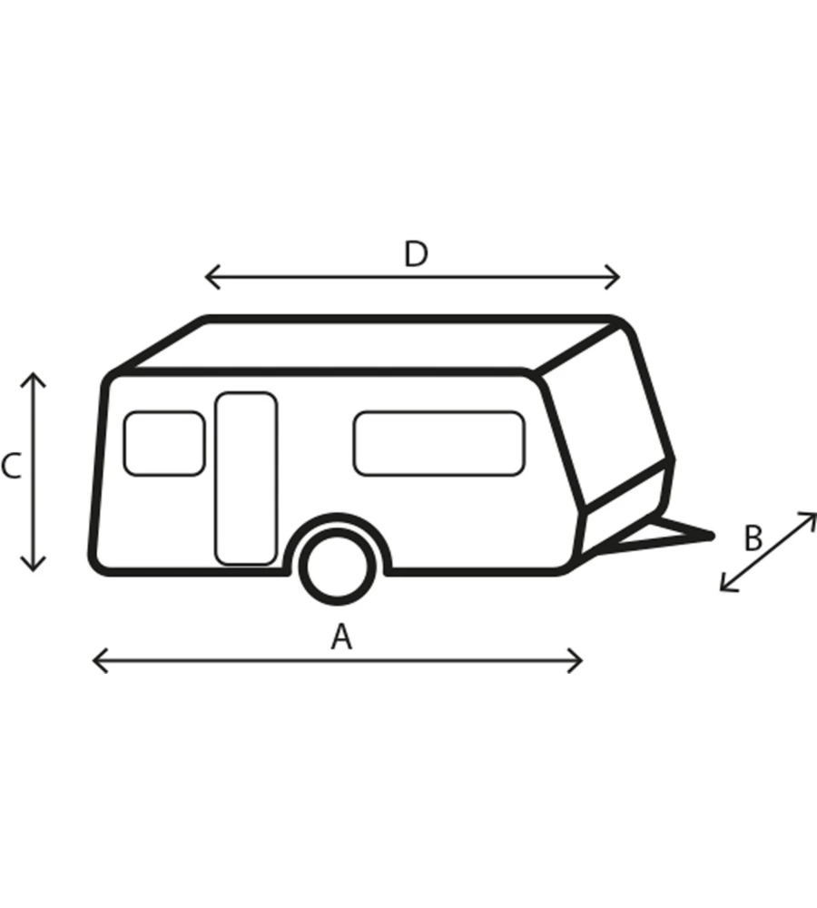 Copertura protettiva per caravan brunner "cover 6m" in tnt a 4 strati, 400-450 cm