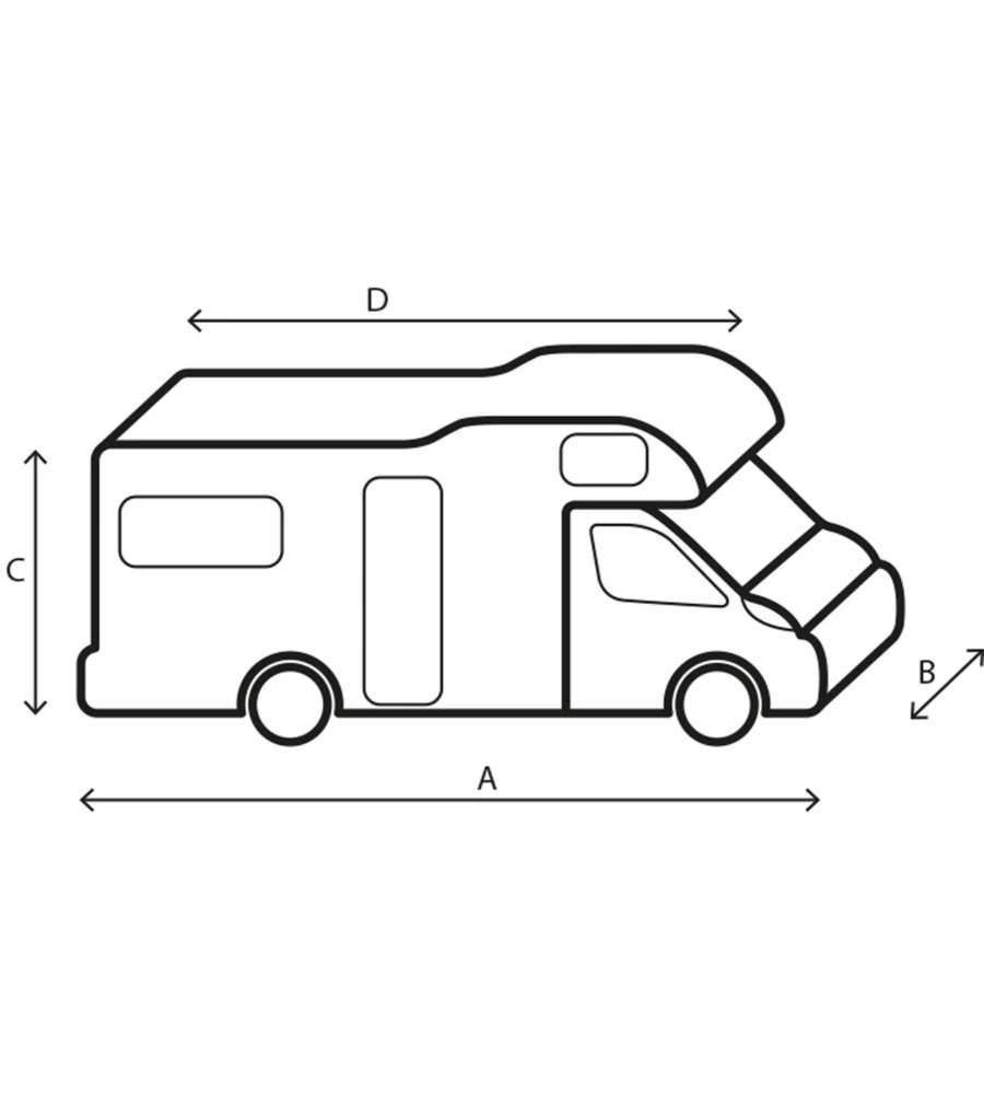 Copertura protettiva per camper brunner "cover 6m" in tnt a 4 strati, 500-550 cm