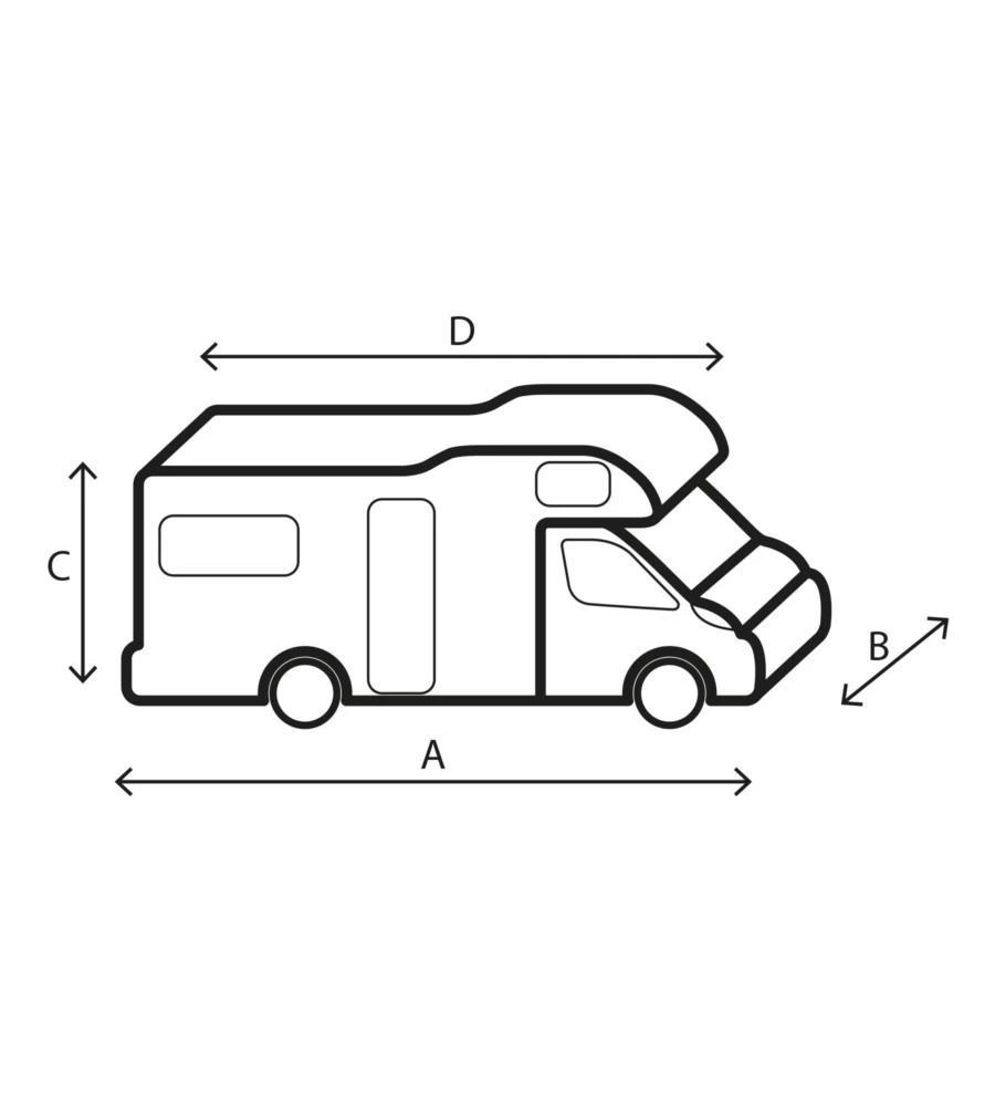 Copertura protettiva per camper brunner "design 12m" in tnt a 4 strati, 500-550 cm