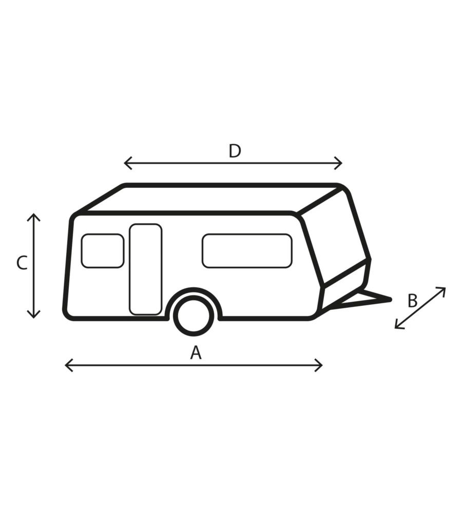 Copertura protettiva per caravan brunner "design 12m" in tnt a 4 strati, 450-500 cm