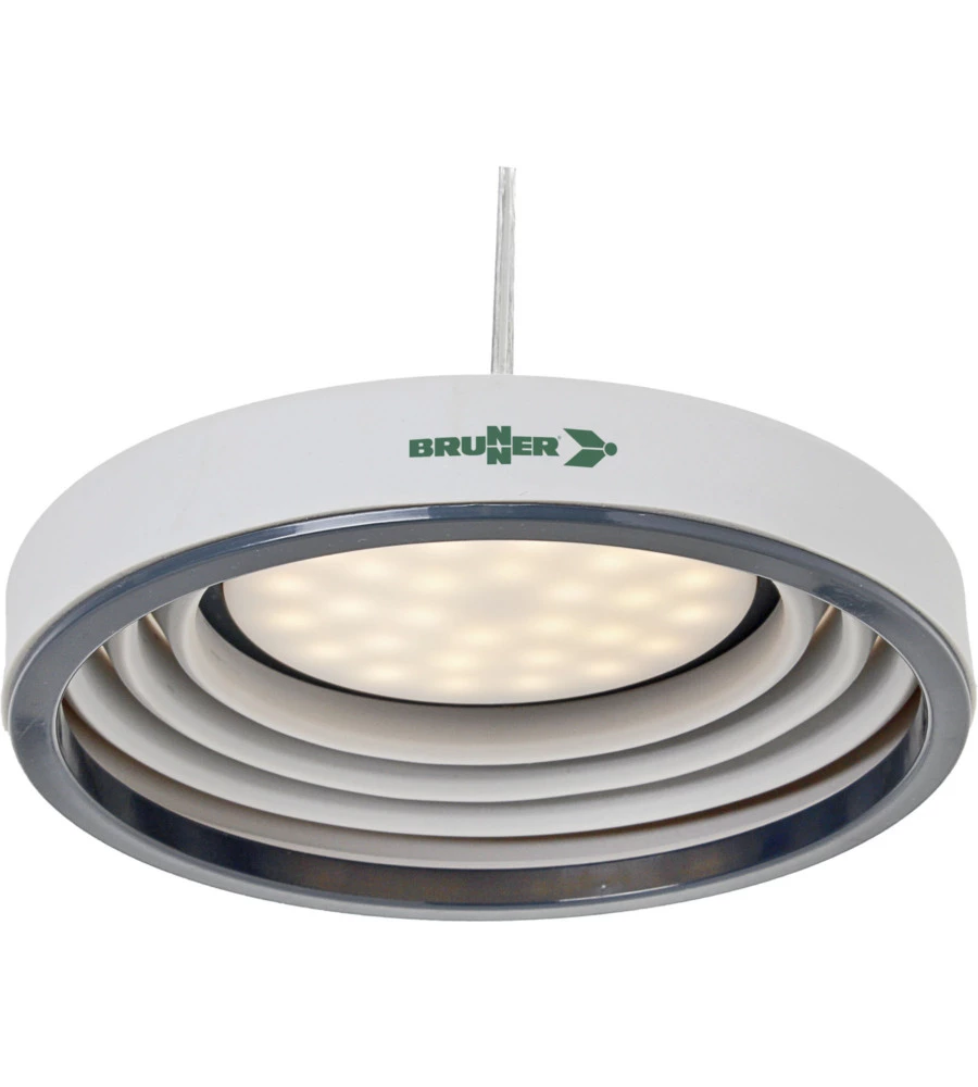 Lampada a sospensione led fold-away da campeggio brunner "syrma led" grigio 520 lumen