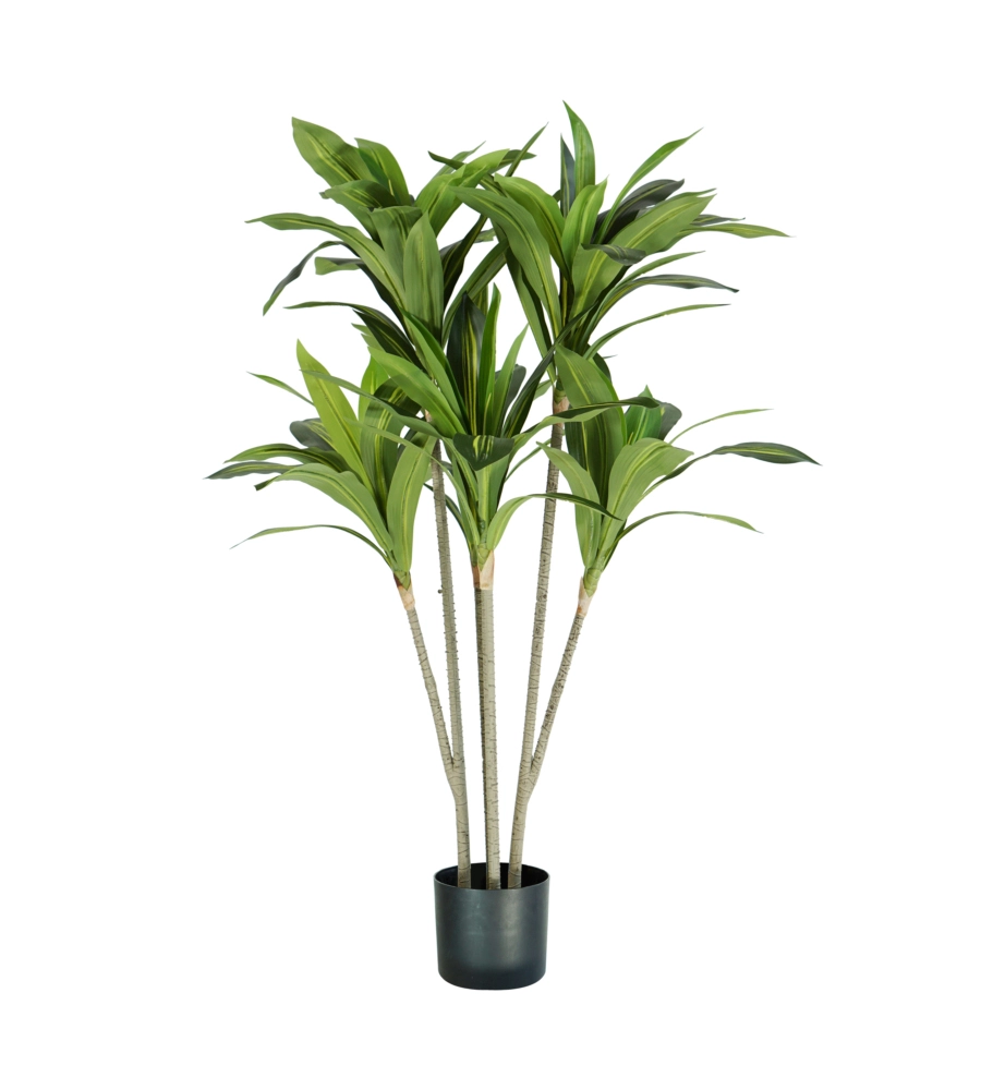 Pianta di dracaena in polietilene con 88 foglie, 130 cm