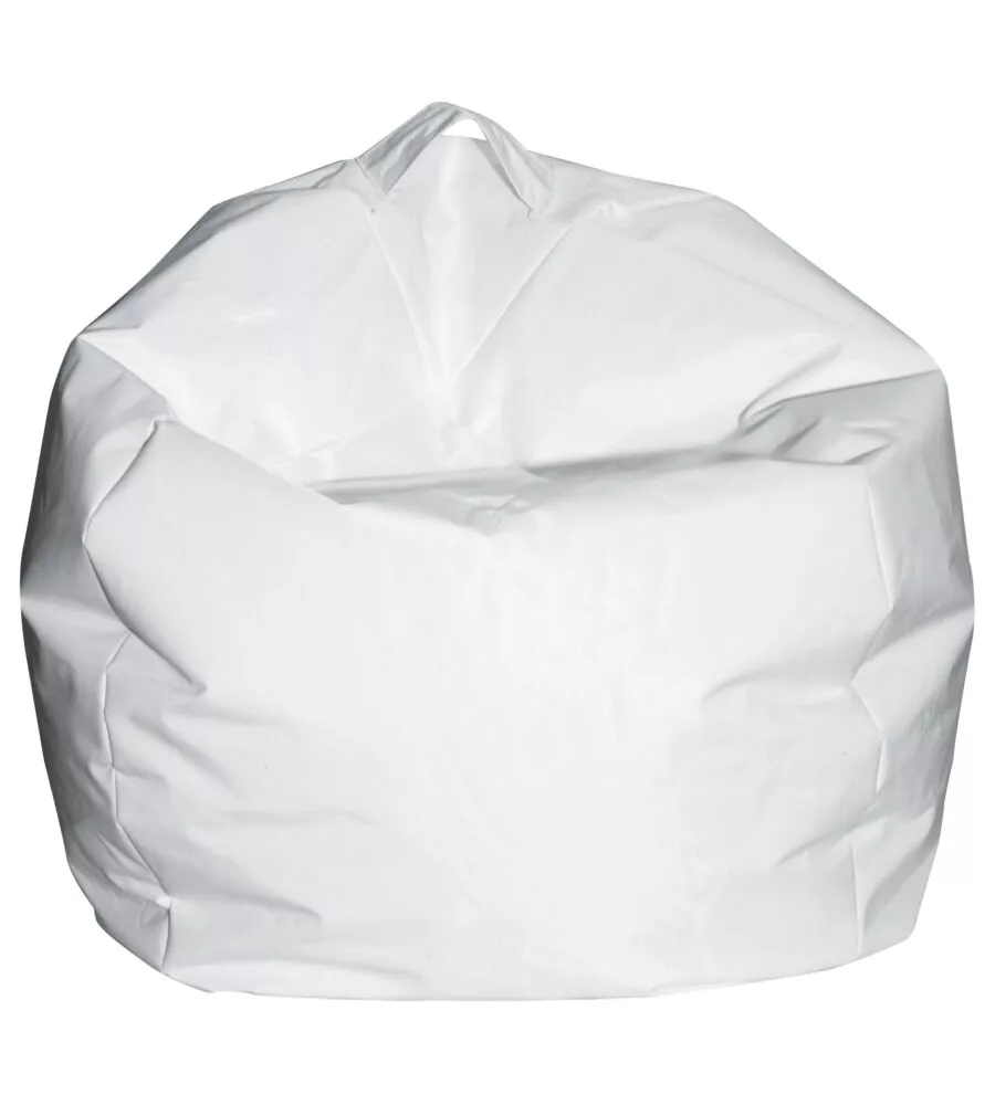 Pouf "comodone" in nylon bianco, 65x65x62 cm