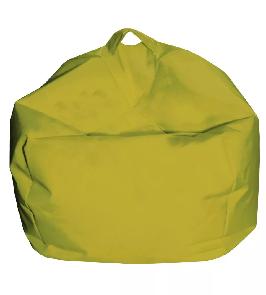 Pouf "comodone" in nylon giallo, 65x65x62 cm