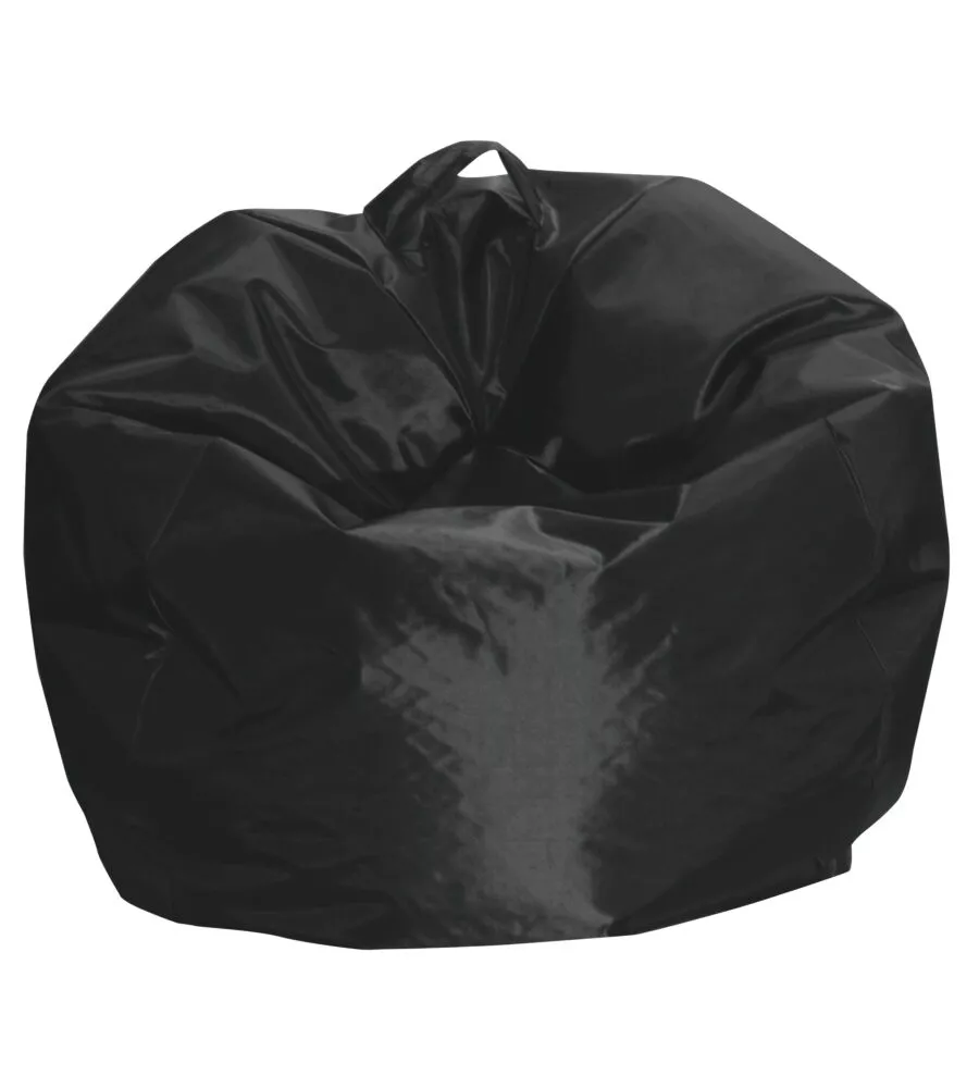 Pouf "comodone" in nylon nero, 65x65x62 cm