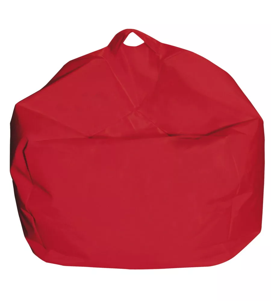 Pouf "comodone" in nylon rosso, 65x65x62 cm