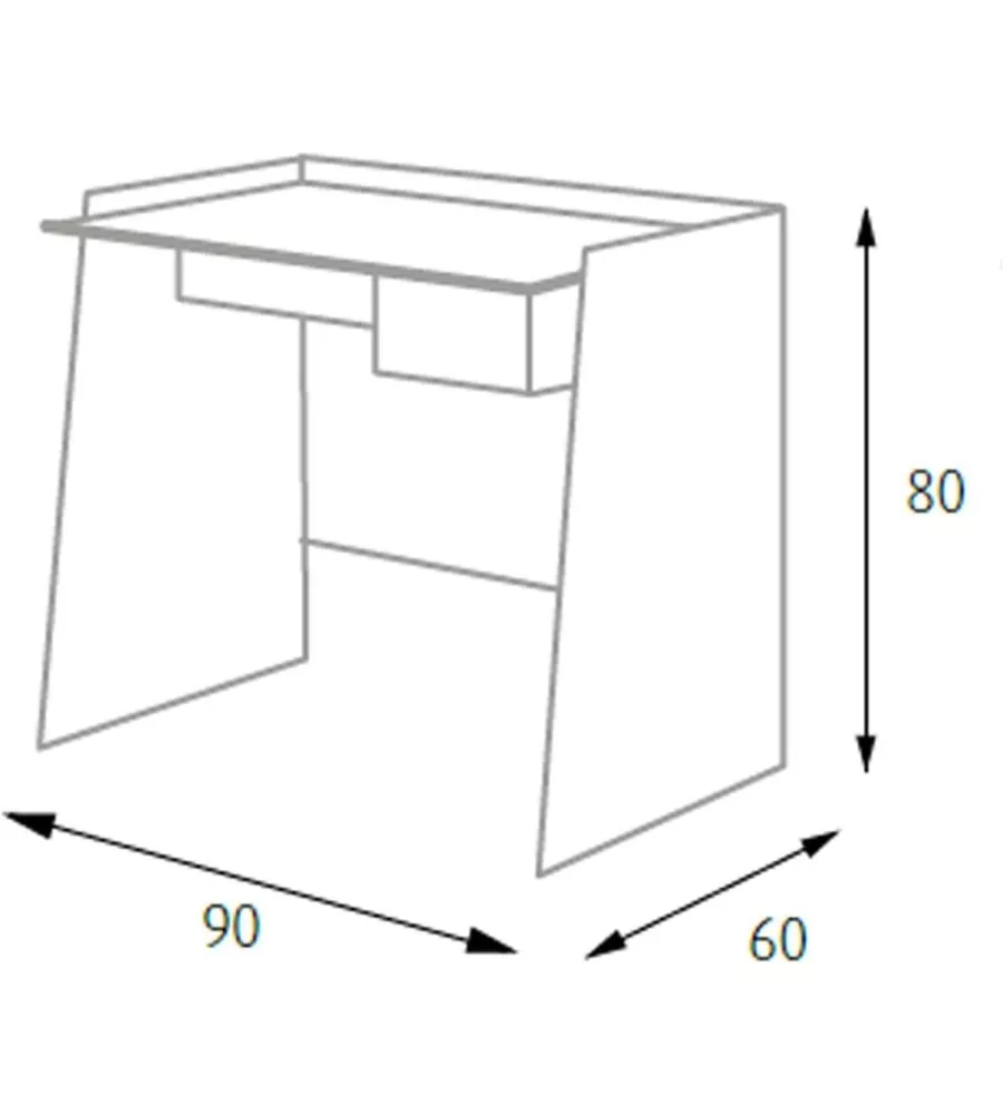 Scrivania con cassetto colore bianco, 90x60x80 cm