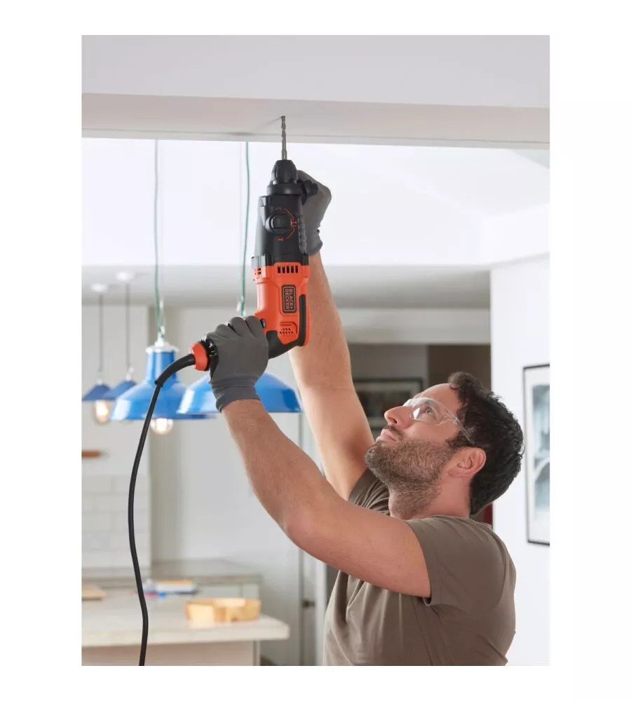 Martello tassellatore/scalpellatore black+decker in plastica sds+ 650 w 1,4 j