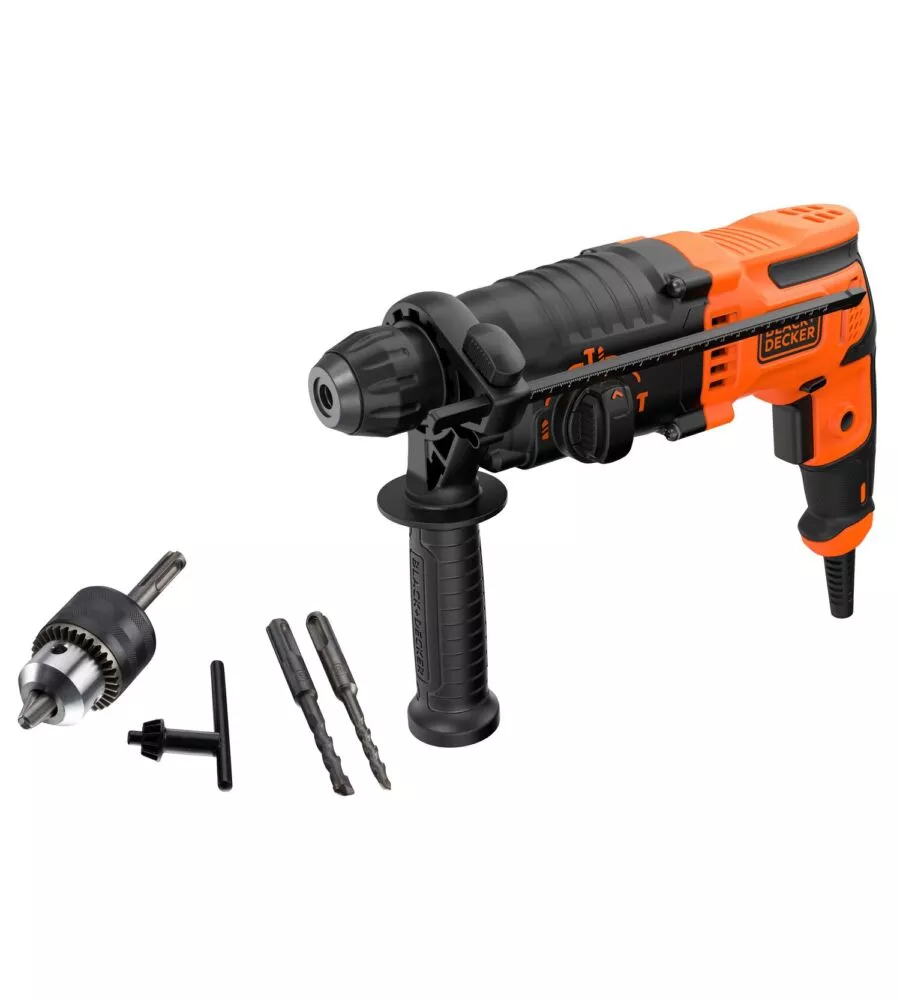 Martello tassellatore/scalpellatore black+decker in plastica sds+ 650 w 1,4 j