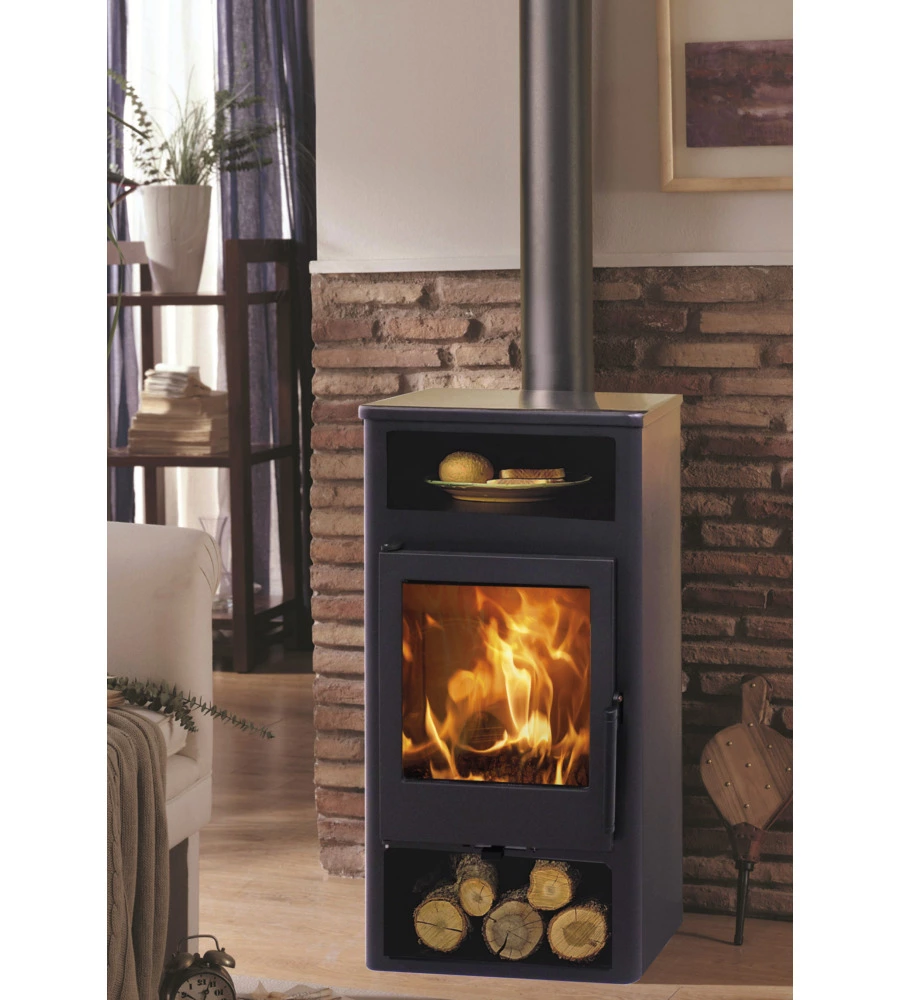 Stufa a legna panadero "aurora" grigio 5,9 kw