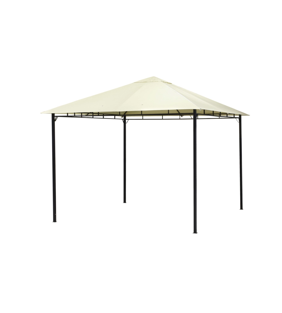 Gazebo da esterno "vienna" in metallo e poliestere colore beige, 300x300x220 cm