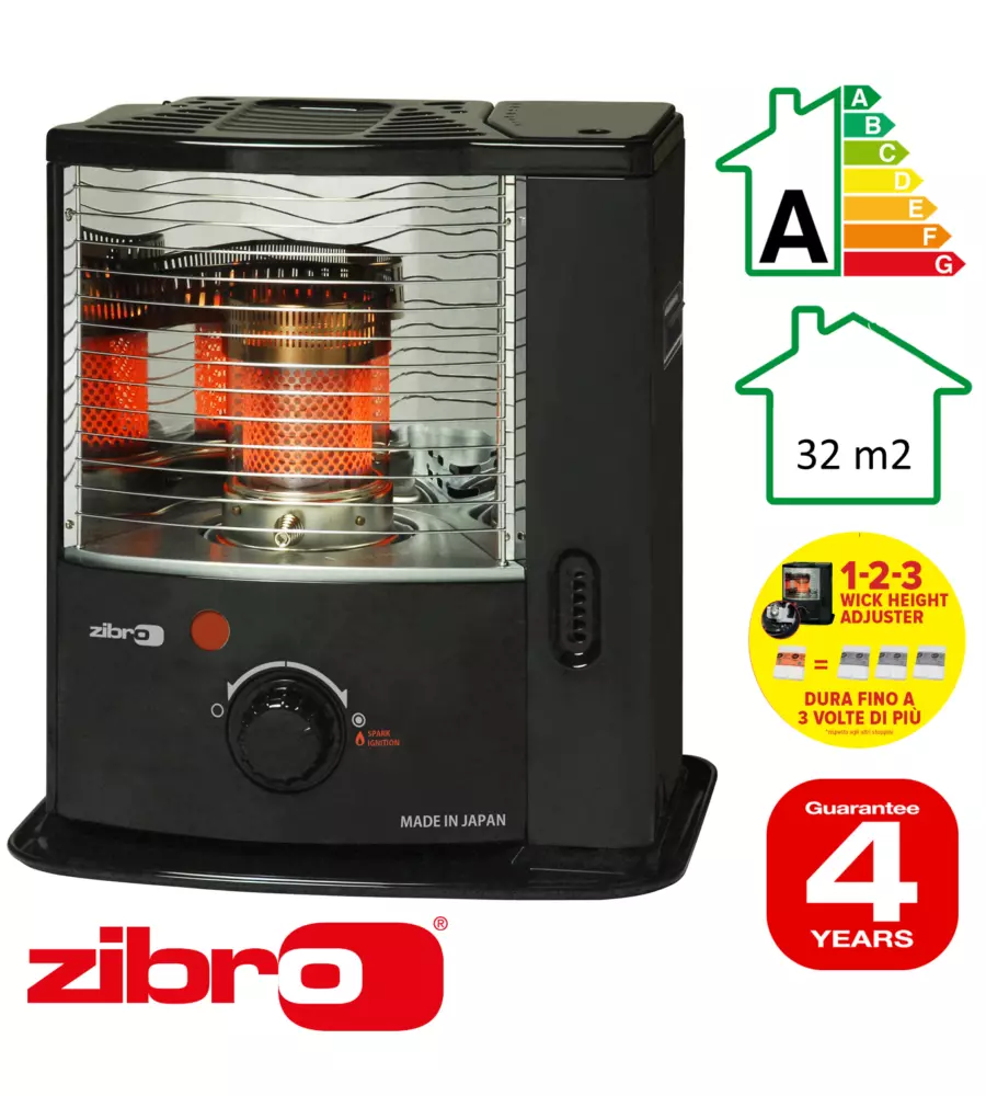 Stufa a combustibile liquido "zibro rs-122" nero 2,2 kw