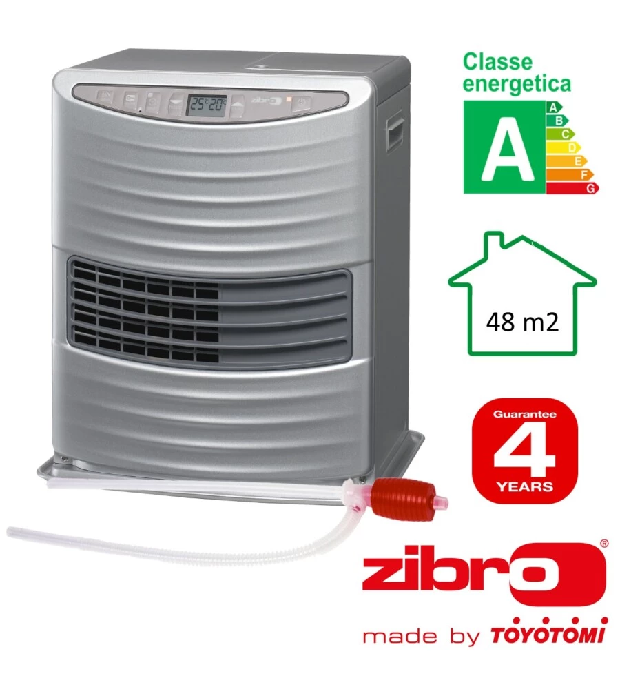 Stufa a combustibile liquido elettronica "zibro lc-30" argento 3 kw