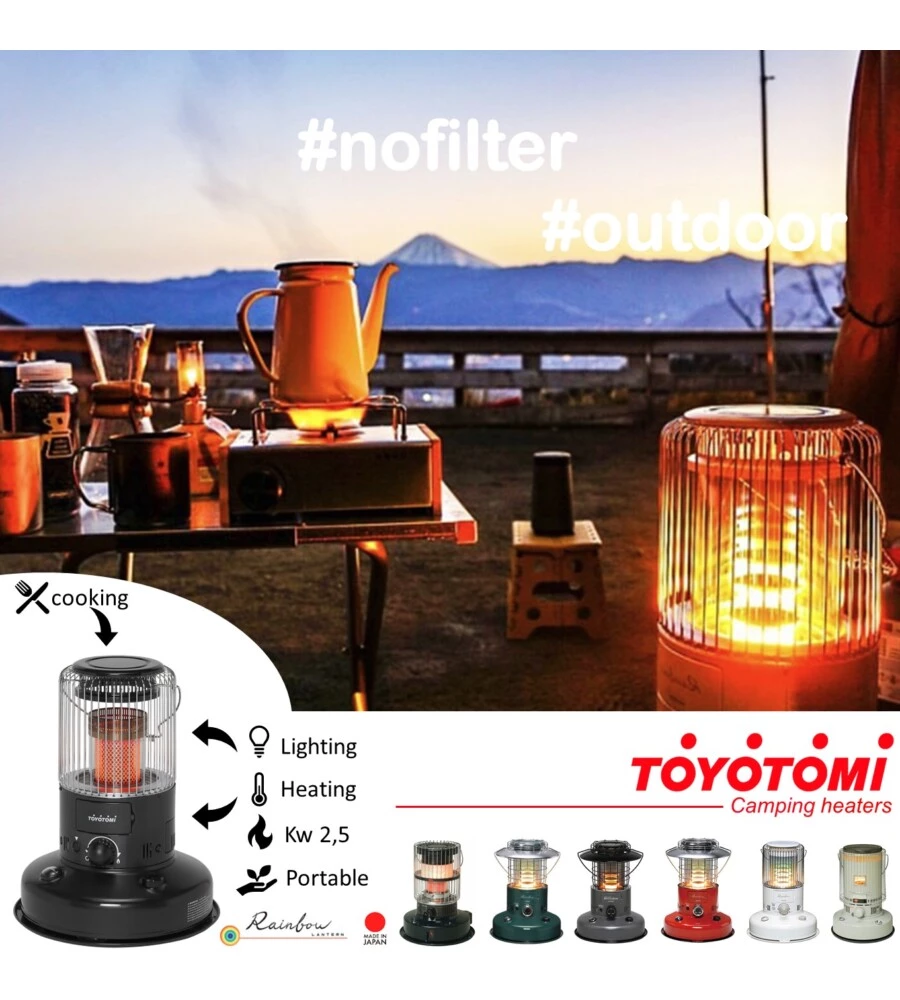 Stufa a combustibile liquido outdoor "toyotomi ks r26" nero 2,6 kw