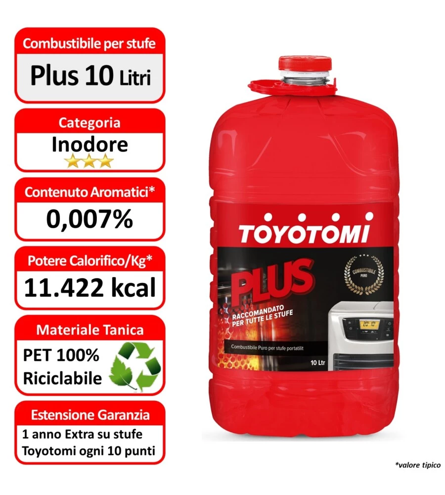 Combustibile liquido "toyotomi plus", 10 litri