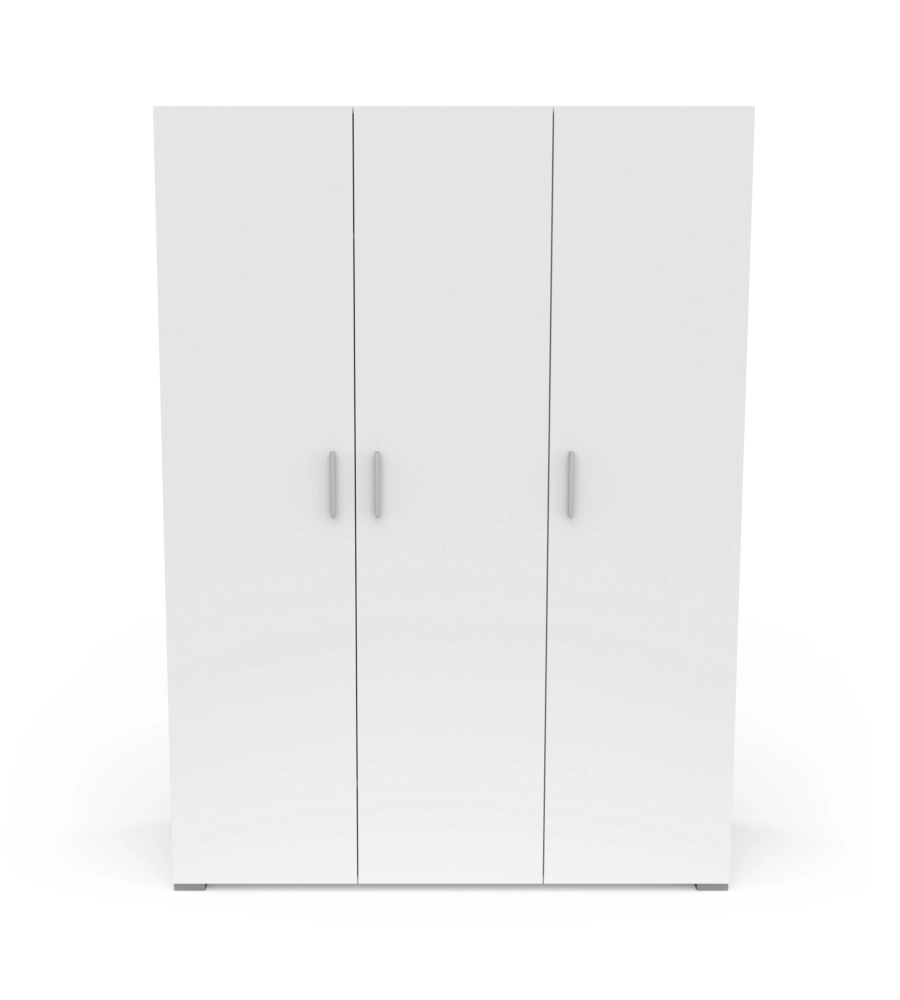 Armadio 3 ante "izzy" colore bianco opaco, 134,6x51,7x185,7 cm