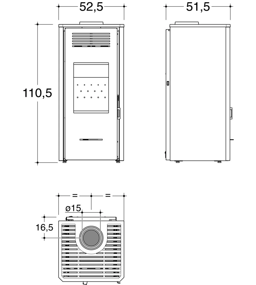 Stufa a legna ventilata invicta 'senales' rosso 8,4 kw