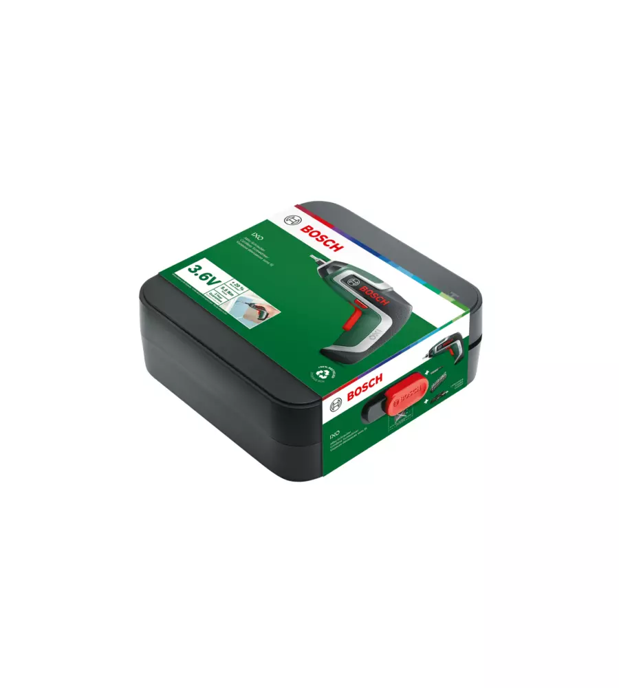 Avvitatore a batteria bosch "ixo 7" in materiale plastico con caricabatterie e batteria, 3,6 v 2 ah