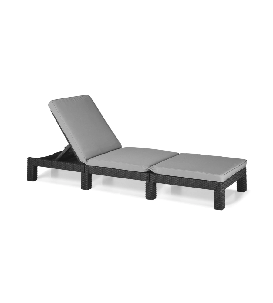 Lettino prendisole "daytona sunlounger" colore grafite, 187,5x58x29 cm - keter