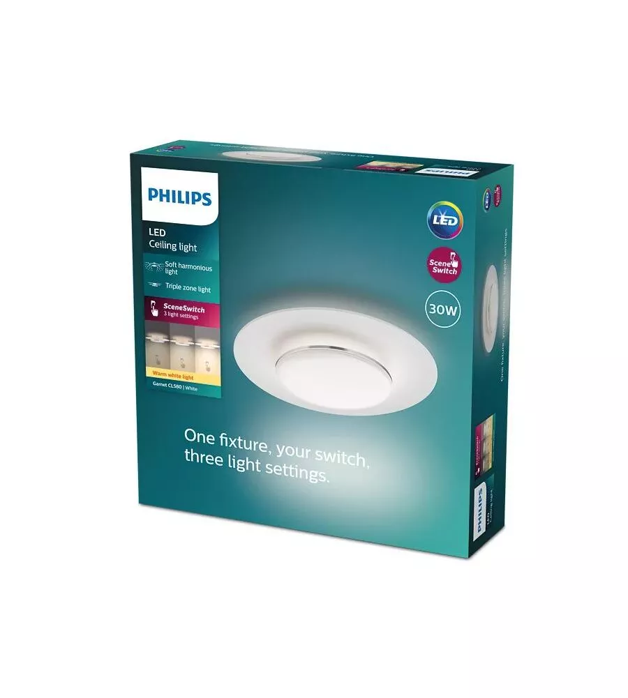 Plafoniera led philips "garnet" bianca 2700k, Ø40 cm