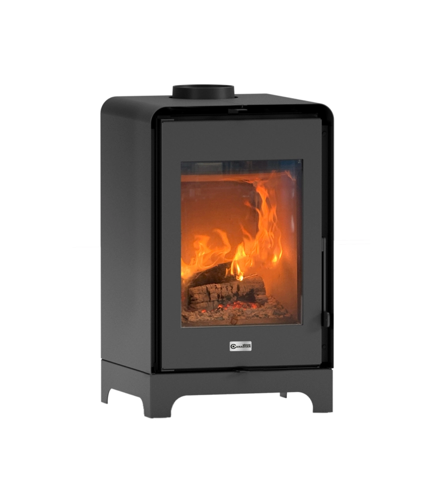 Stufa a legna modulare canadian stove "alberta evo" nero 7,5 kw