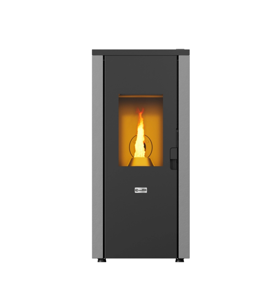 Stufa a pellet ermetica canadian stove "design evo" grigio 7 kw