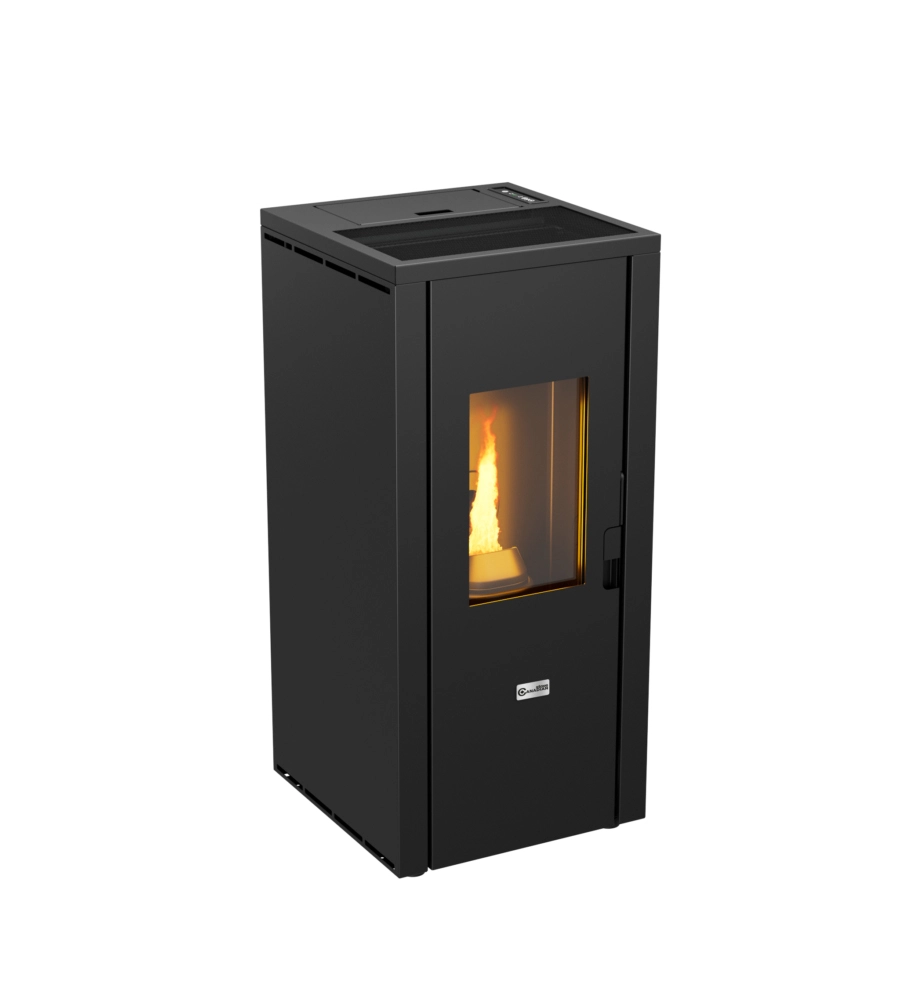 Stufa a pellet ermetica canadian stove "design evo" nero 7 kw