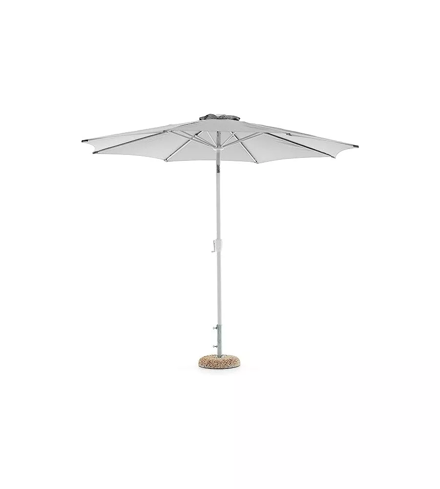 Ombrellone da giardino "palm beach" con struttura in alluminio e telo grigio - 3x2,30 metri