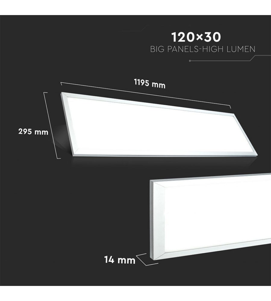 Pannello led 29 w 6000 k 3960 lm con driver incluso, 1195x295x12,5 mm