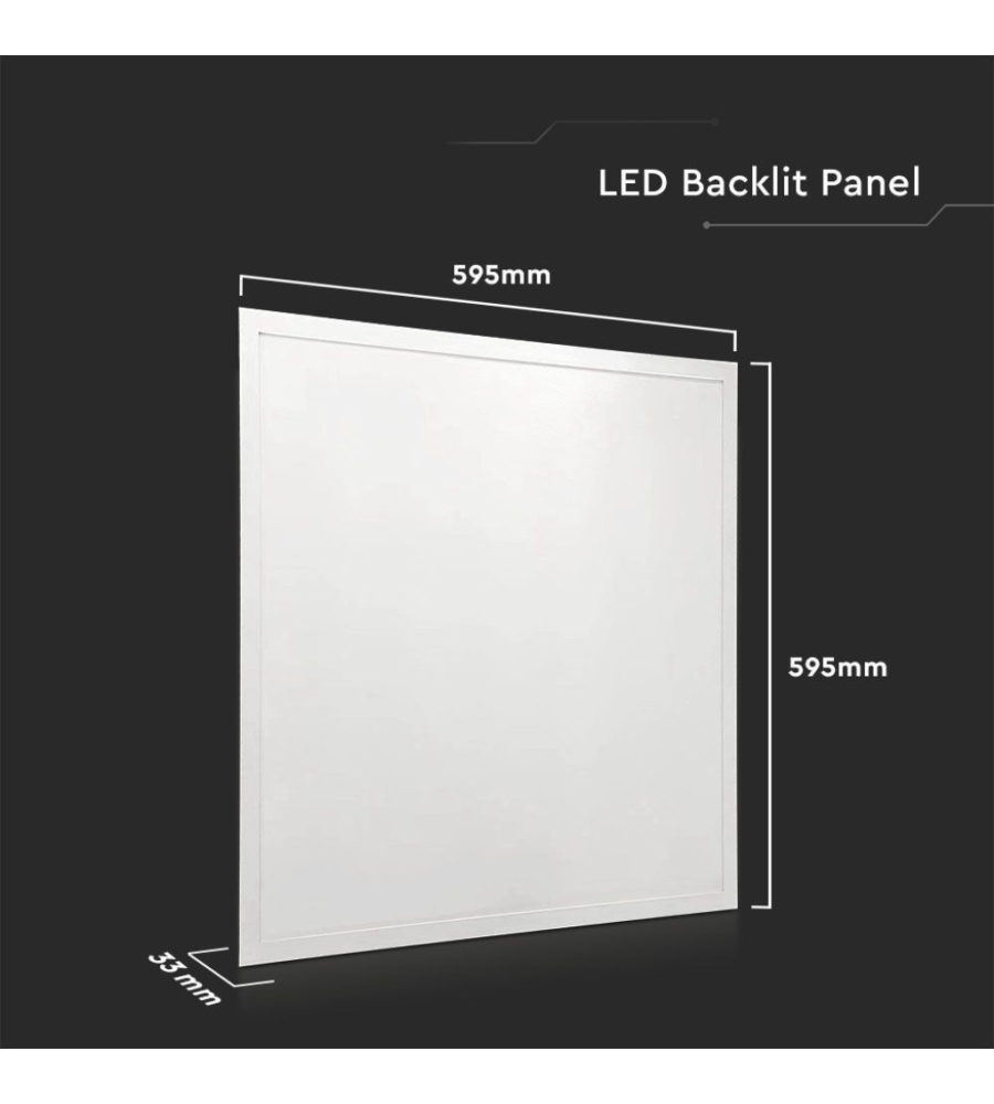 Pannello led 36 w 4000 k 4320 lm con driver incluso, 595x595x33 mm