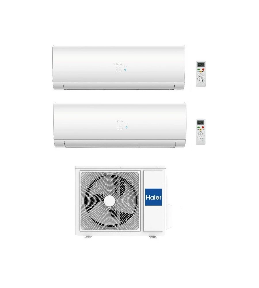 Climatizzatore caldo freddo haier pompa di calore "flair h2u14maaout" dualsplit e unitÀ esterna 9000 + 9000 btu