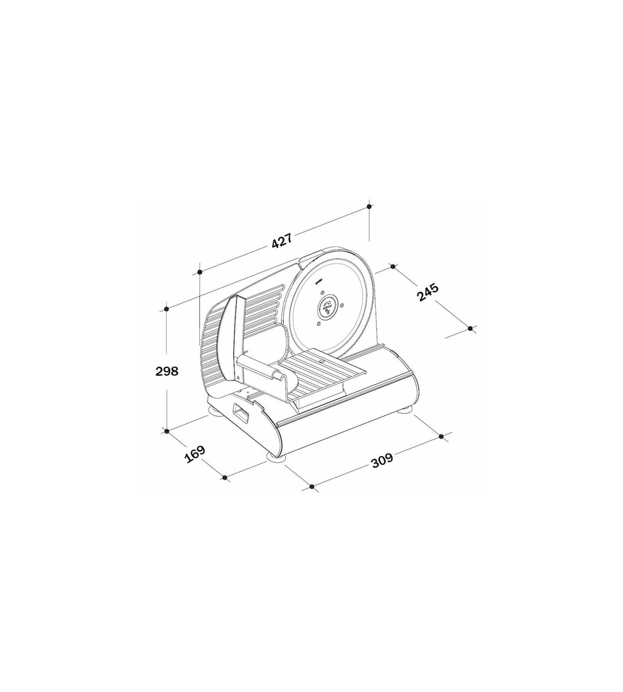 Affettatrice 'mary' elettrica, con lama in acciaio inox 220 mm - 220w