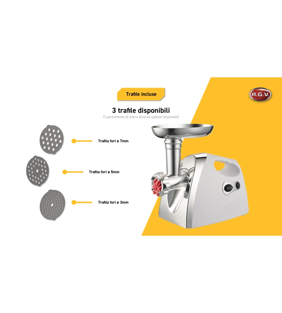 Passapomodoro elettrico 3 in 1 r.g.v "new duetto plus" con doppio senso di rotazione, 550 w