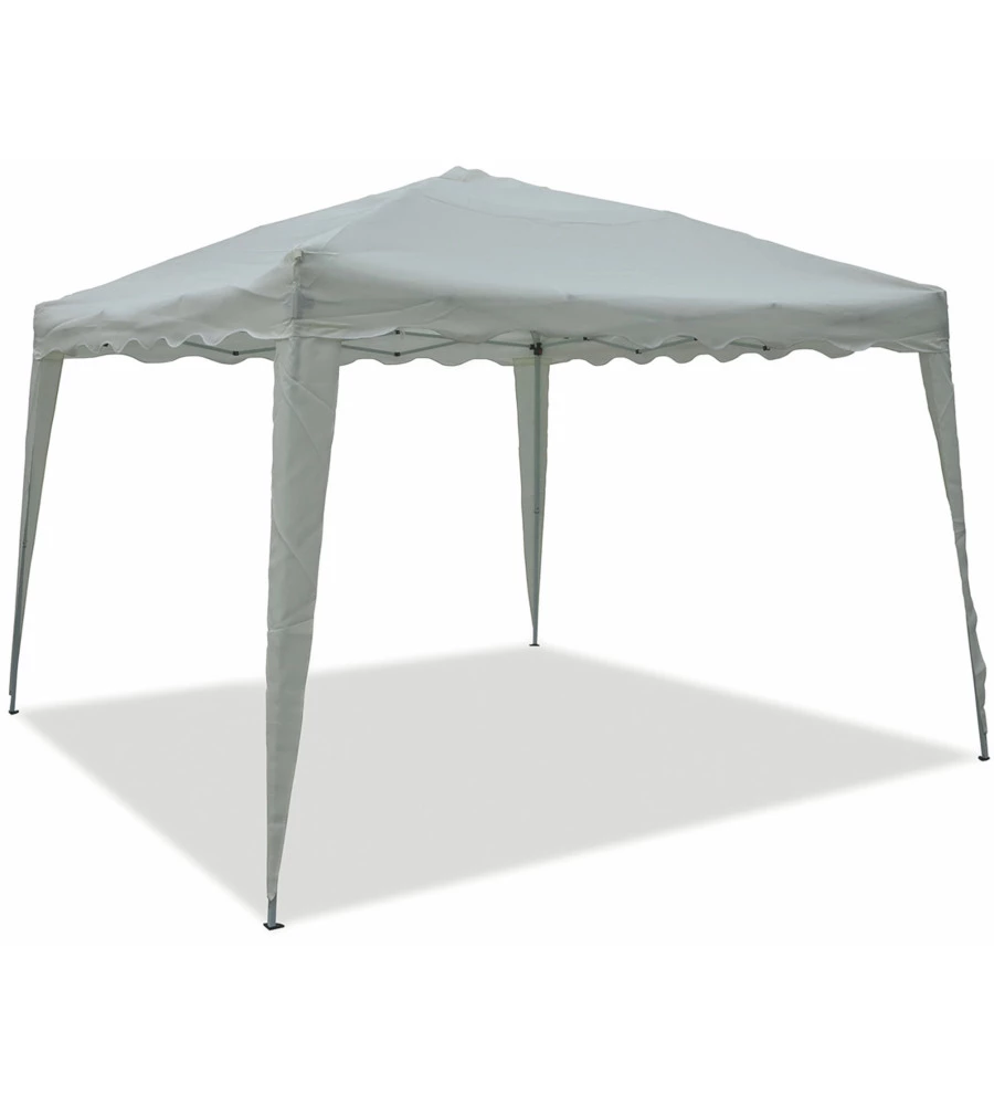 Gazebo da esterno pieghevole e impermeabile in alluminio color bianco, 3x3x2,60 metri