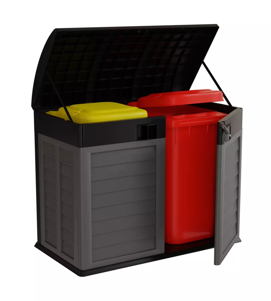 Baule da esterno in resina artplast "garden shed" colore antracite 1200 litri, 146x87x119 cm