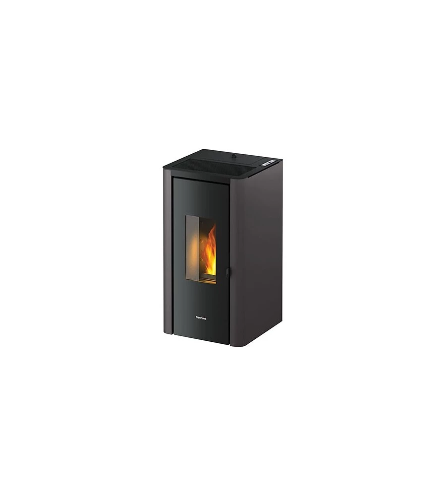 Stufa a pellet ermetica freepoint "indigo" antracite 7 kw