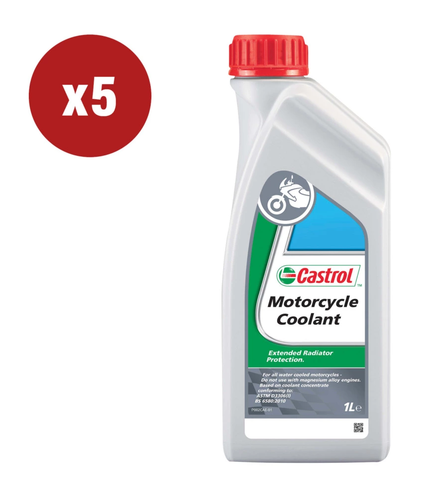 5 pezzifluido castrol motorcycle coolant 1lt