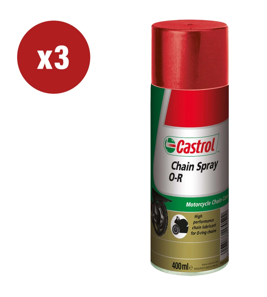 3 pezziolio castrol chain spray o r 0,4lt