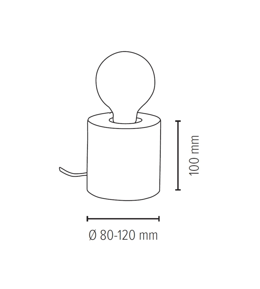 Lumetto 'trabo' con base in pino h10 cm, e27